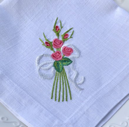 Vintage Rose Bouquet Linen Napkin