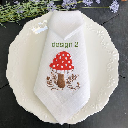 Woodland Mushroom Linen Napkin